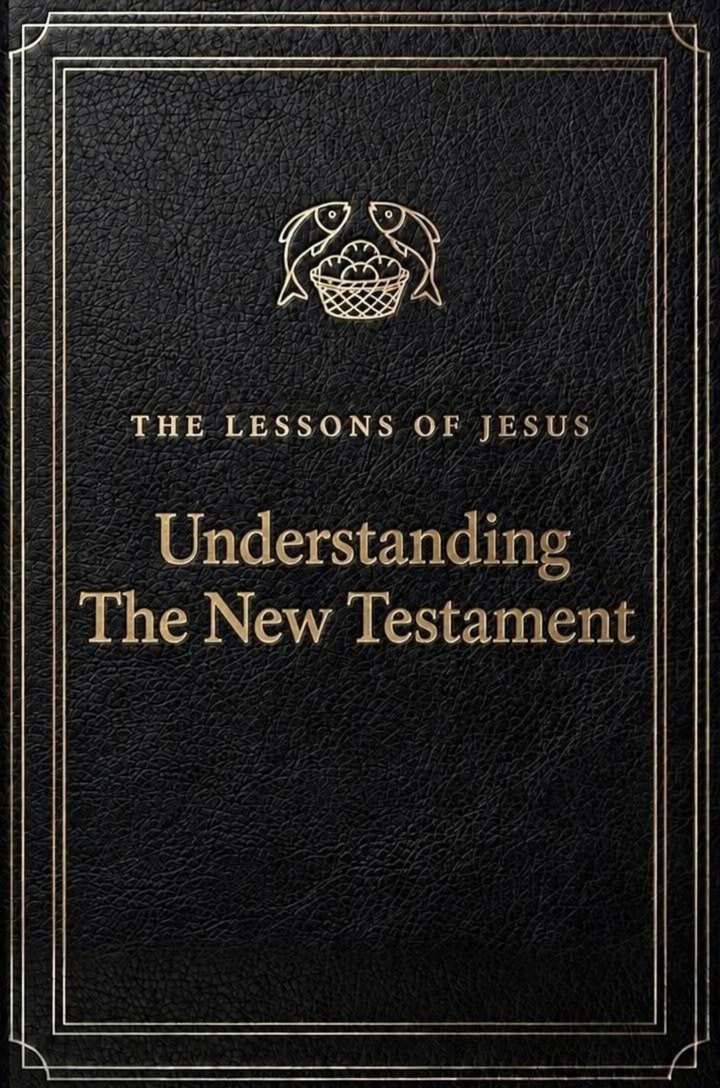 Book Three, The Lessons of Jesus: Understanding the New Testament. Black leather cover with the gold emblem.
